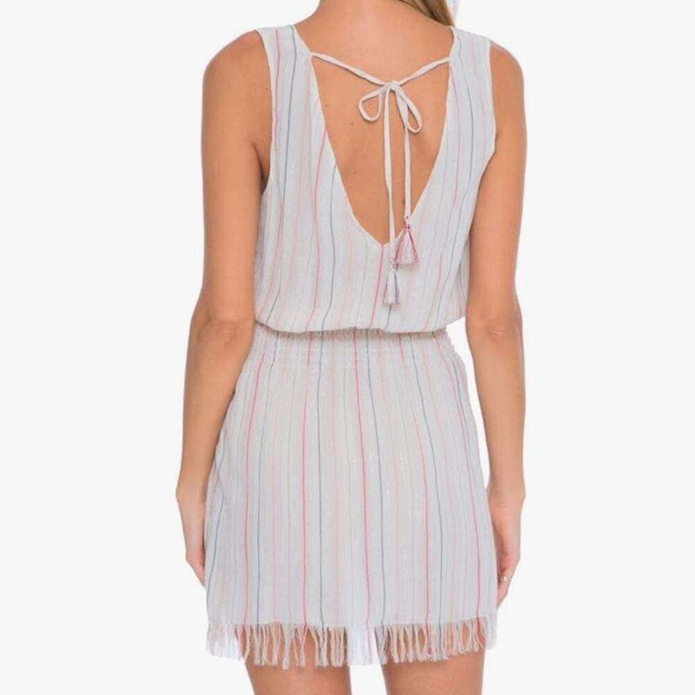 BECCA by Rebecca Virtue Endless Summer Metallic Stripe Dress Cover-Up Size M - Picture 2 of 7